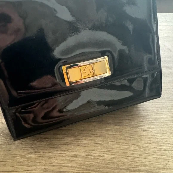 Escada Black and Gold Crossbody Bag with Structured Elegance - Picture 2 of 5